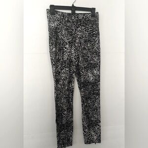 LYSSE WOMEN'S BLACK&WHITE JAVA PRINT ANKLE ZIP REAR SEAM PULL ON LEGGINGS M